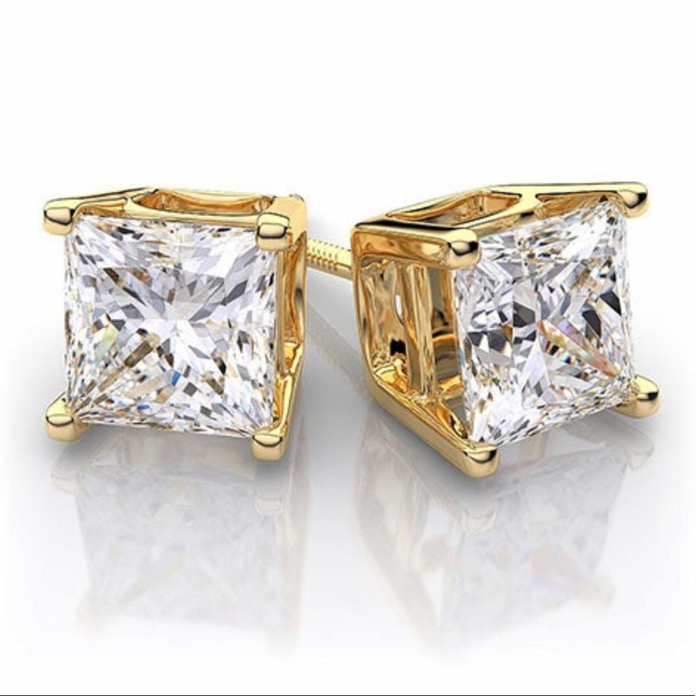 ⚜️Zircon Diamond Gold Plated Stud Earrings ⚜️
